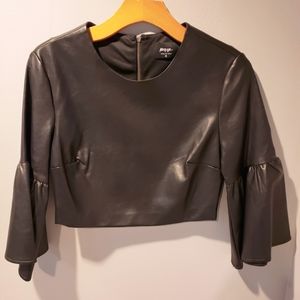 Faux leather crop top